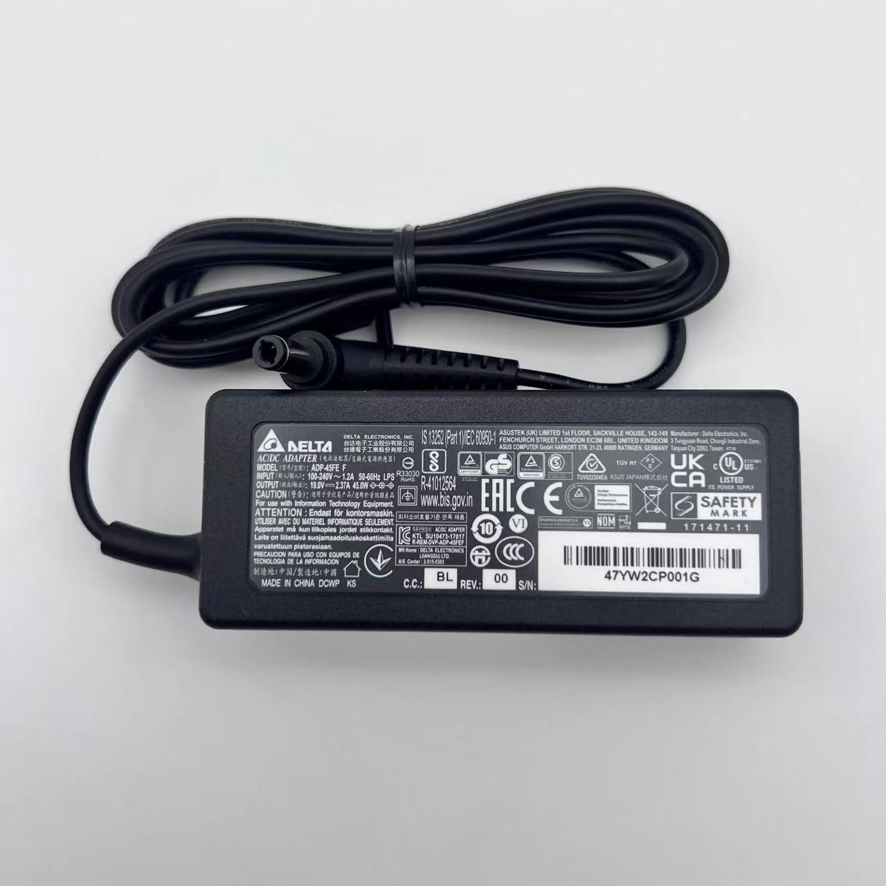  DELTA 45W 19V 2.37A ACアダプター L66508-001代替 HP モニター用 27f4k対応 電源ケーブル付属