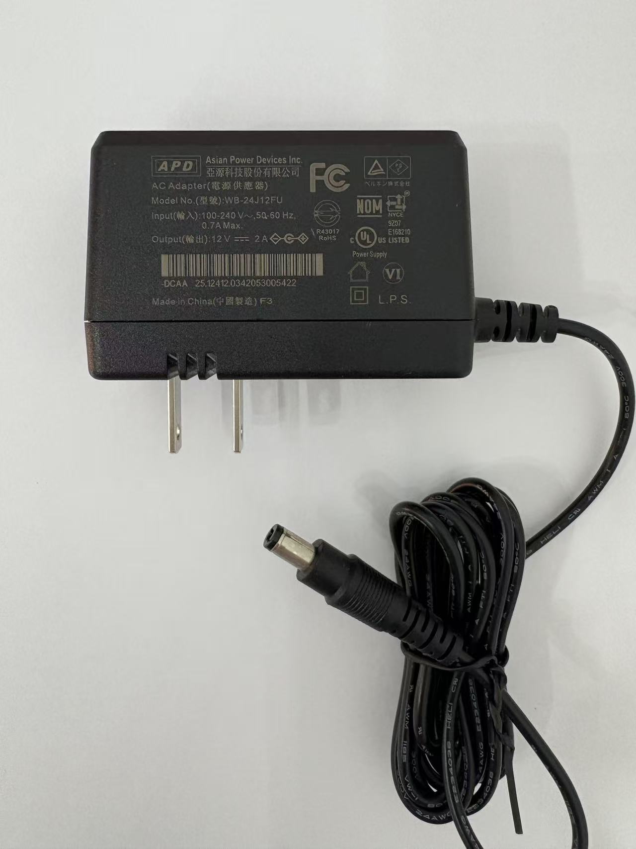 APD 12V 2A ACアダプター 対応型番：WB-24J12FU、 WB-18R12FU、WB-18L12FU、WA-18G12U、WA-36A12U、WA-24Q12FU、WA-24Q12R、WA-24C12U、