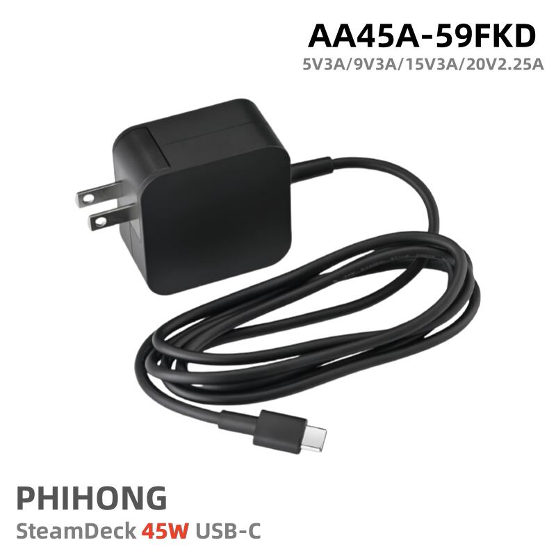 新品 PHIHONG 45W ACアダプター Valve Steam Deck スチームデック OLED 付属品 Steam Deck OLED 1TB用5V-3A/9V-3A/15V-3A/20V-2.25A 45W