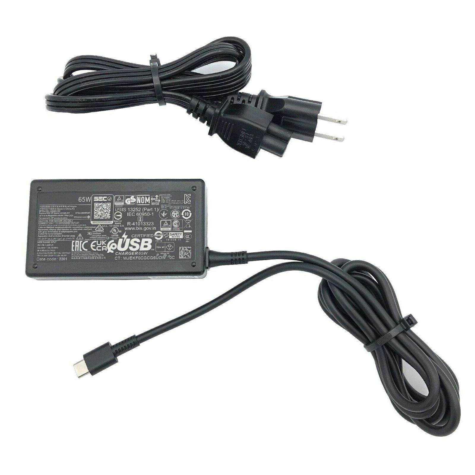 Rakuten - 【純正新品】HP製Max65W Type-c(USB-C) 20V 3.25A VAIOノート用 VJ8PD65W2 VJ8PD65W2 互換品 電源ケーブル付き