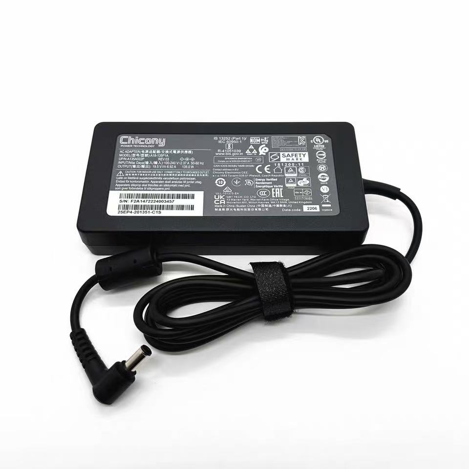 新品 Chicony A18-135P1A A135A022P 135W ACアダプター 充電器 コネクタ口径：丸型外径約5.5mm内径2.5mm 電源ケーブル付属 iiyama ユ