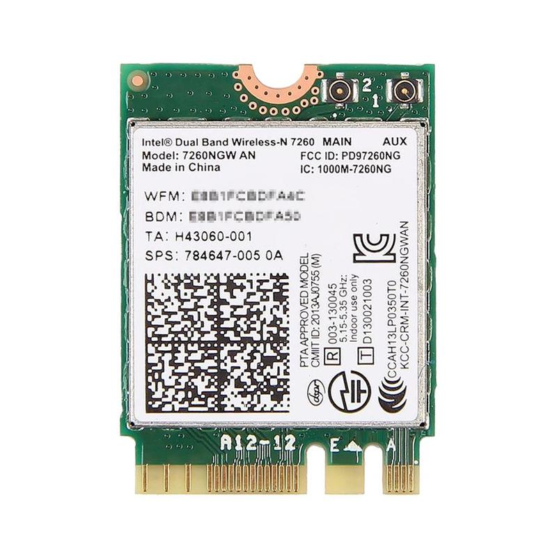 インテル Intel Dual Band Wireless-N 7260 デュアルバンド 2.4/5GHz 2x2 802.11a/b/g/n + Bluetooth 4.0 M.2 無線LANカード 7260NGW AN