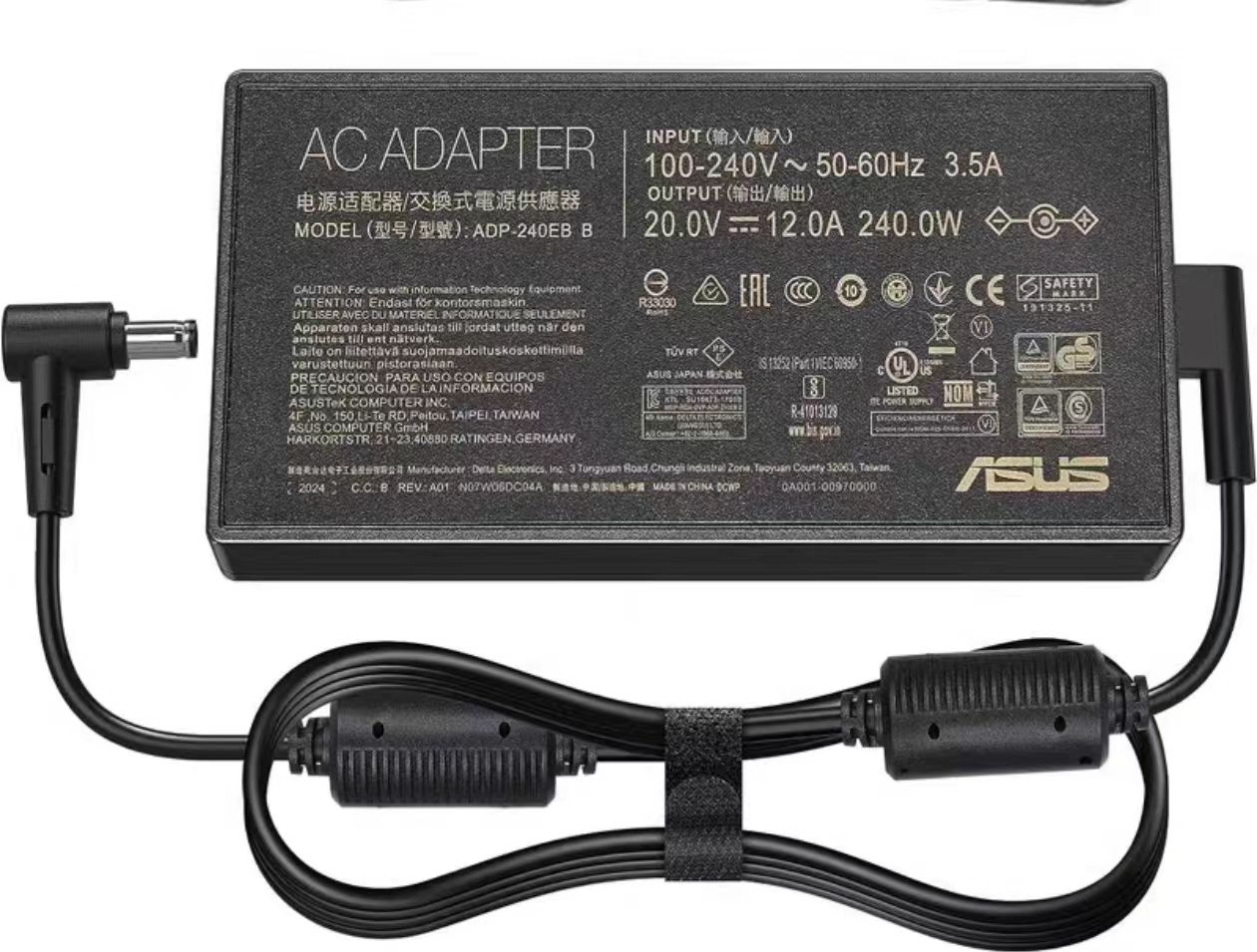 純正新品ASUS 20V12A 240W 電源アダプタADP-240EBB充電器, コネクタ 6.0mm*3.7mm