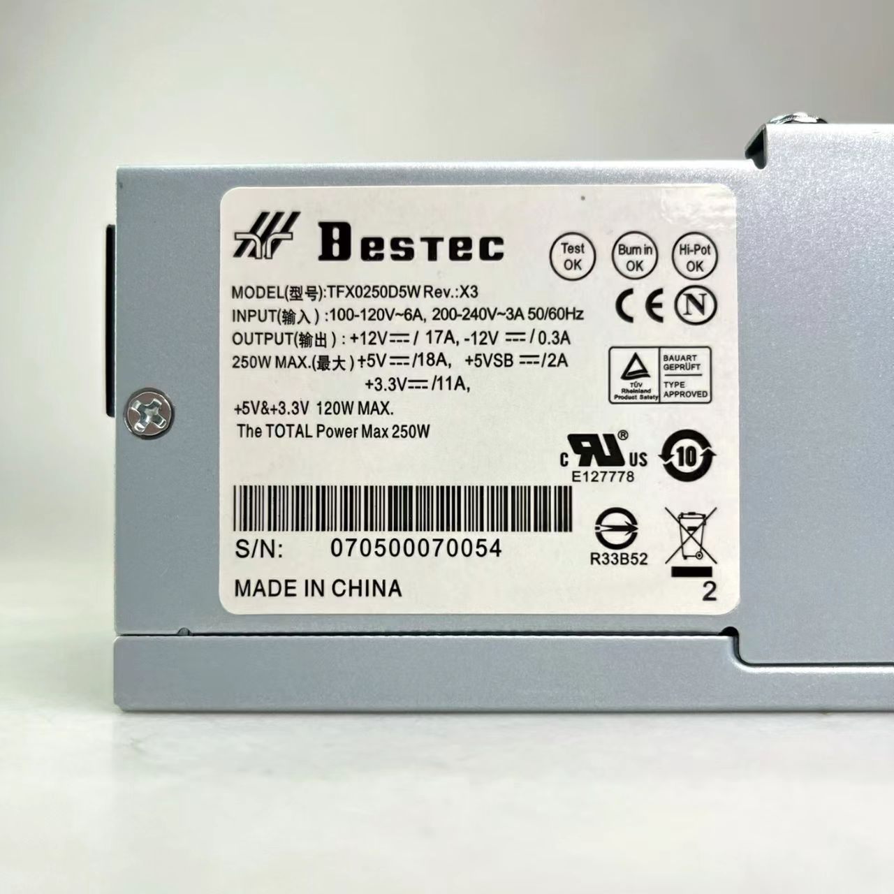 astarshopの純正新品 Dell Inspiron 530S 531S 535S 540S 545S 546S 560S デスクトップ用 PC 250W ATX 電源ユニットTFX0250D5W TFX0250AWWA TFX0250P5W TFX0250D5 PCケース用電源 250W TFX0250D5WB DPS-250AB-35A DELL-DPS-250AB HP-D2506A0 PC6038 にも同等｜アングル2