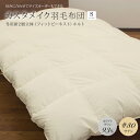カスタメイク羽毛布団冬用新2層立体キルトブルガリア産ホワイトダウン93%ロイヤルゴールドラベル認証 400dp(約730fp)#80サテン超長綿シングル 150×210cmあたたかい 冬用 羽毛布団 日本製