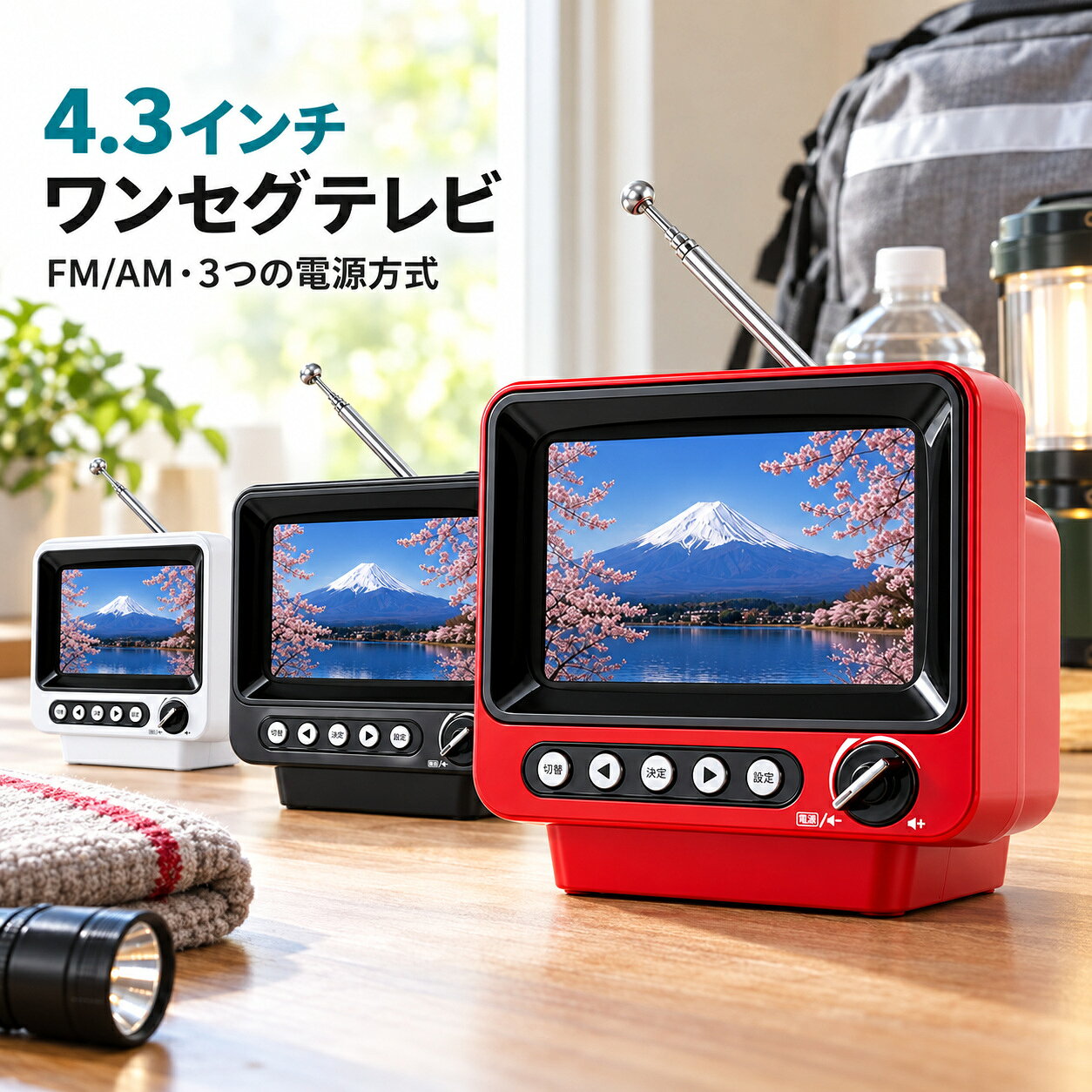楽天市場】GRANPLE 防災テレビ ポータブルテレビ YGTV3WPの通販
