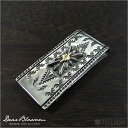 Dear Blossom(ディアブロッサム)シルバー 950 マネークリップ「スクエアサンバースト × K18 チマヨスタンプ」 SILVER 950、K18 ...