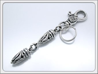 Shin's Sculpture（シンズ スカルプチャー）2連リリーシェルドロップキーチェーン K-9L【メンズ シルバ..