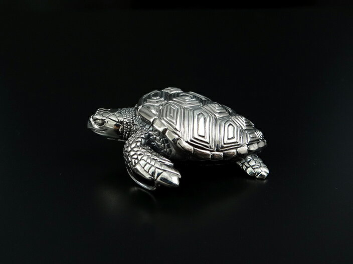 OWL'S（アウルズ） 「NEW リアル タートル ペンダント」SILVER 925 【ウミガメ メンズ レディース アクセサリー ジュエリー ハンドメイド ハワイアン カメ 海 亀 長寿 幸運 トップ 銀 シルバー プレゼント】KAME1の商品画像 3