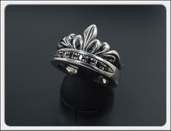 Shin's Sculpture(シンズ スカルプチャー)「Antique Tiara Ring BCZ(アンティーク ティアラ リング BCZ)」SILVER 925、ブラックキュービックジルコニア / 7号〜23号【レディース メンズ アクセサリー ジュエリー 指輪 シルバー 925 プレゼント】R-30BCZ