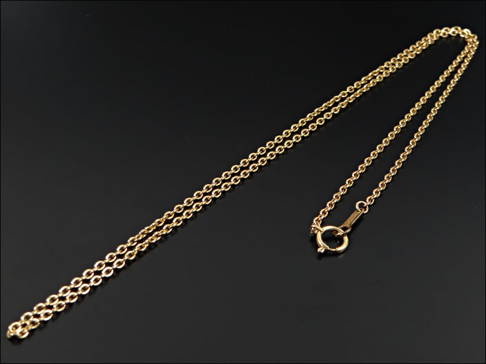 K18 ゴールド「あずきチェーン」1.6mm幅×45cm 18金【高品質 小豆 アズキ ネックレ...