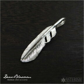 Dear Blossom（ディアブロッサム）「極小フェザー ペンダント(右向き) / VERY SMALL FEATHER PENDANT(RIGHT)」SILVER 950 / SS(44mm)【銀 インディアン ネイティブ ジュエリー アクセサリー ペンダント ネックレス イーグル 羽 ハンドメイド プレゼント】F-004