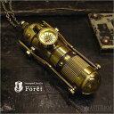 Foret(フォーレ) スチームパンク ライト & コンパス ネックレス「旅人のペンダント」 ブラス(真鍮) 【高品質 メンズ レディース ユニセックス アクセ...