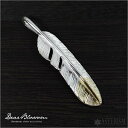 Dear Blossom(ディアブロッサム)K18×シルバー 950「先金 フェザー ペンダント(左向き)」K18、SILVER 950 / M(62mm)【イ...
