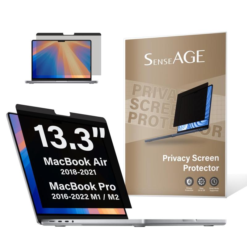 Panasonic - SenseAGE MacBook マグネット式 プライバシーフィルム 個人情報保護 覗き見防止フィルター ブルーライトカット 反射防止 簡単脱着