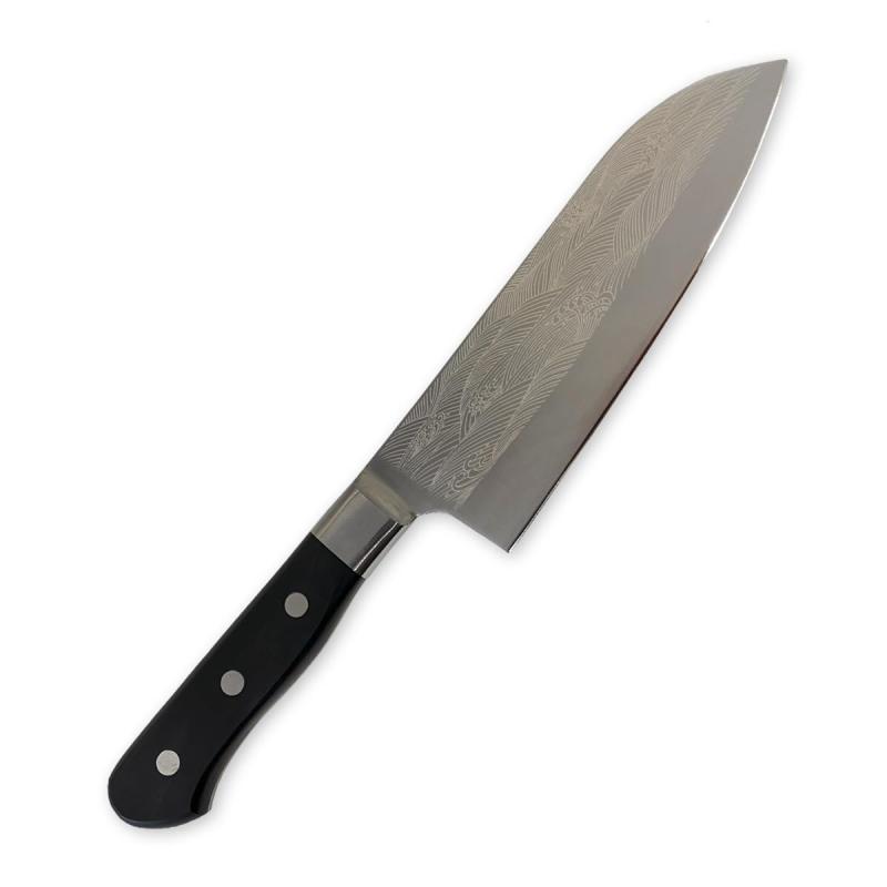 匠美風 野菜 包丁 金彩彫り 波 三徳包丁 170mm 刃渡り 170mm モリブデン鋼 AUS-8 日本製 2