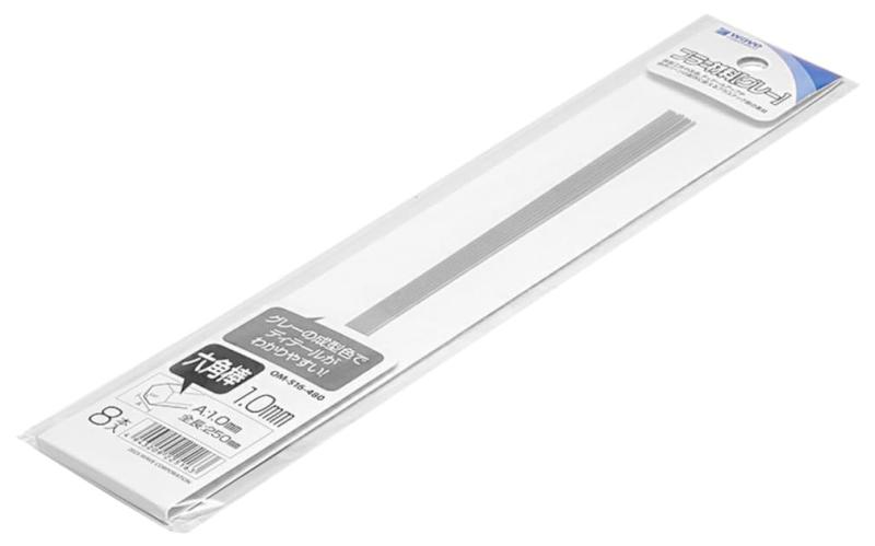 Rakuten - ウェーブ マテリアルシリーズ プラ材料 六角棒 グレー 1.0mm 8本入 ホビー用素材 OM-516
