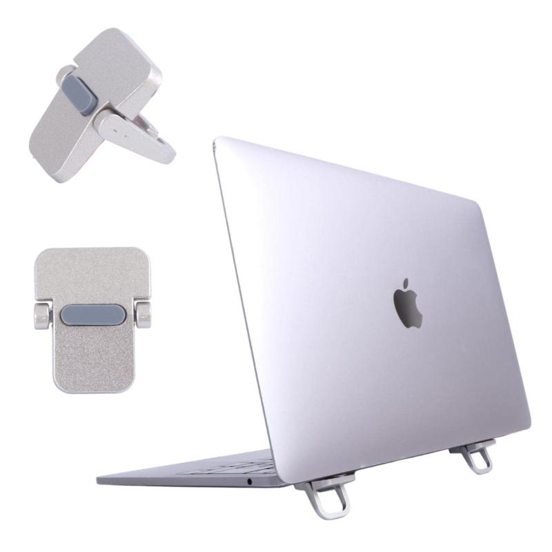 [Reefur] pcスタンド 貼り付け (折りたたみ式/亜鉛合金製) ノートパソコンスタンド (タイプB(シルバー))