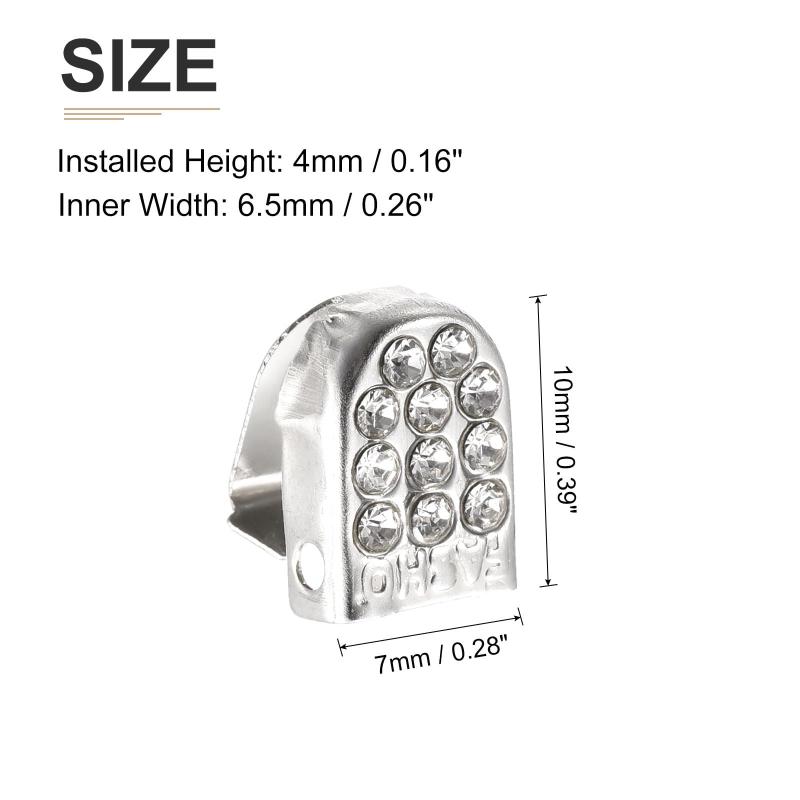 DTGN 10mmx7mm（縦x横）シューレースエンドクリップ 30個入り 異なる靴に適用可能 ステンレススチール製 伸縮性シューレースクリップ シルバー 輝き astershop-10254901 アスターショップ サンプル画像2