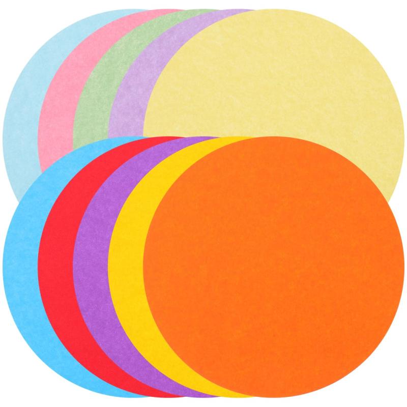 VILLCASE 100枚 丸い色紙 15 cm 切り抜き紙 折り紙クラフト紙 アソートカラーのラウンドカットアウト 工芸画紙 厚紙 包装紙 クラフト厚紙 カラーカードストック 色のクラフト紙 工芸品 子 両面(3)