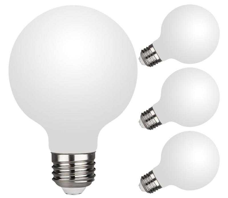 Rakuten - 億米 新古典風 乳白色 LED電球 G80 6W(60W相当) 4000K 4個入 調光器非対応