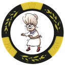 ホクシン交易 カジノチップマーカー イエロー 直径約40mm S村 手描きイラスト 似顔絵(4)