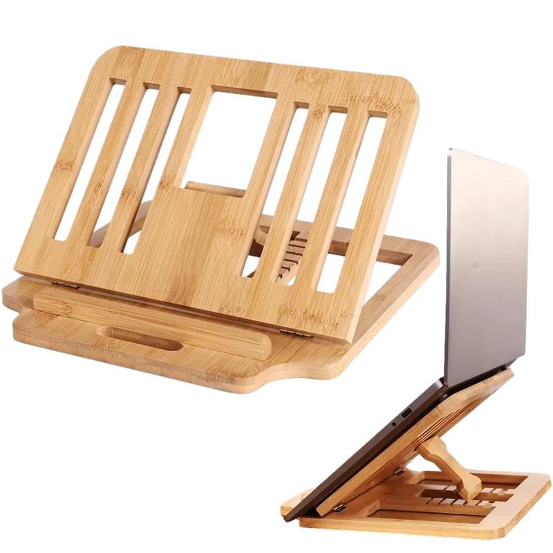 NOELAMOUR ノートパソコンスタンド pcスタンド 木製 オシャレ 6段階角度調整 ノートpc タブレット スタンド 持ち運び 姿勢改善