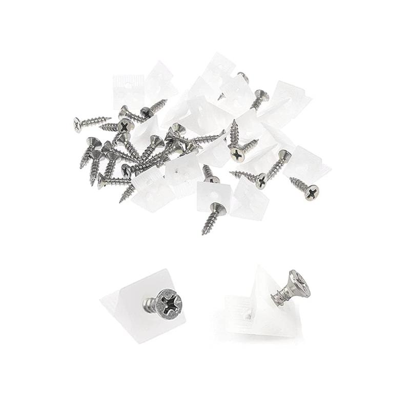 YFFSFDC プラスチックアングルブラケット アングル 背板止め l型アングル 止め金具 ネジが付き プラスチック製コネクタ ホワイト コーナーブレース クローゼット 内閣 本棚 留め具