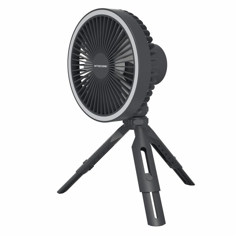 Nitecore NEF10 多機能ポータブル扇風機 LEDリングライト付き 柔軟なボールヘッド三脚 ブラシレスモーター 10000mAh バッテリータグ