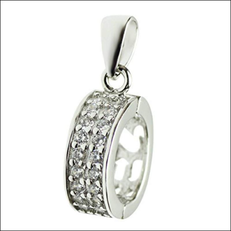 卸の店 ネックレスパーツ ペンダントクリッカー ホワイトゴールドコーティング/シルバー925 ネックレス..