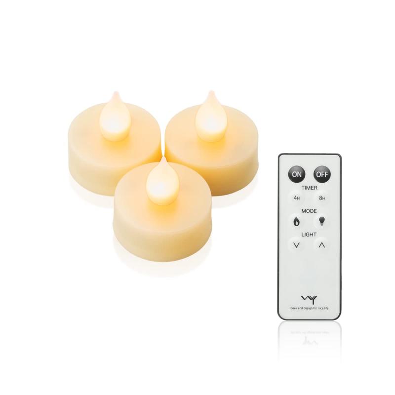 WY LEDキャンドル ティーライト 3.9cm リモコン付き おしゃれ 揺れる 自動消灯 自動点灯 タイマー 調光 北欧 かわいい ボタン電池付き LEDキャンドルライト キャンドルライト 電池 キャンプ ラ