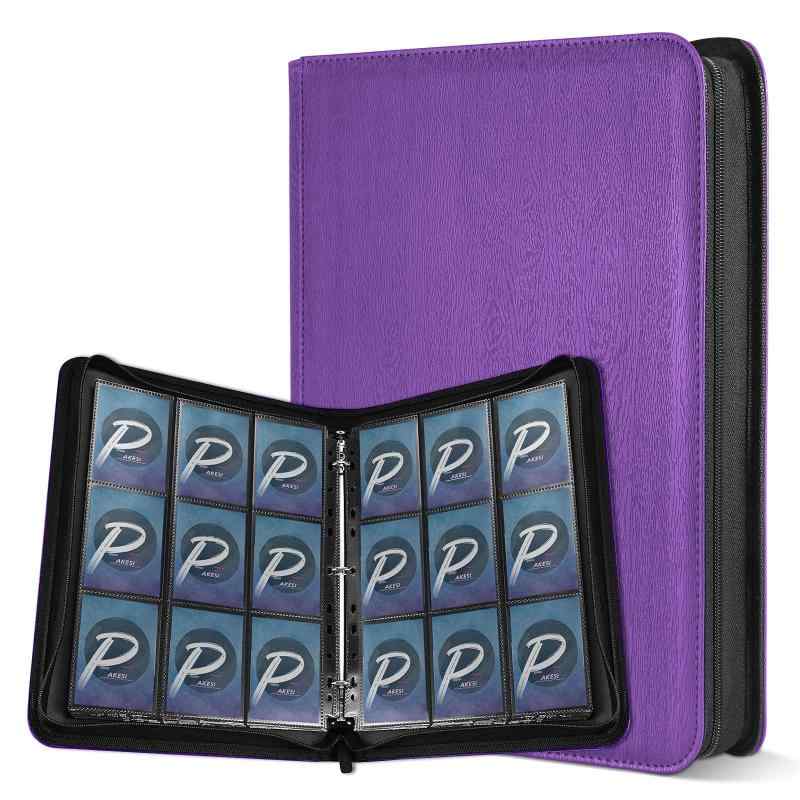 PAKESI スターカードカードファイル9ポケット25の内側のリーフレット450枚収納 PU皮套 カードシートスターカードと他のカードを集める スターカード コレクションファイル