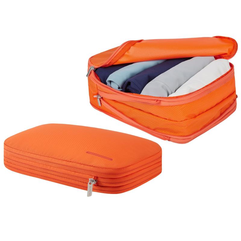 Bee Nesting旅行用圧縮袋 衣類圧縮バッグ 圧縮袋 旅行 便利グッズ圧縮ポーチ 両面収納トラベルポーチ 防水 大容量 旅行 出張(4個セット/ブラック・レッド）