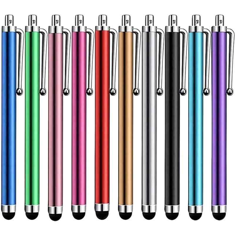 10本タッチペン 高感度と高精度タブレット ペン 静電容量性 ゴムペン先 指で触れずペン iPad iPhone Android に適しています(10色）