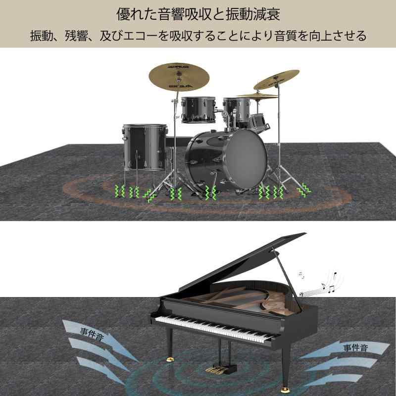 TroyStudio ジョイントマット 厚手 防音 16枚セット 28 x 28 x 0.9 cm 高密度 プレイマット 遮音シート 床 耐震 防振 滑り止め ピアノ 振動吸収 ドラム 床保護 遮音 吸音