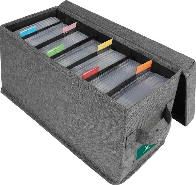 CDケース 収納ボックス CDラック DVD 収納 CD/DVD/PS5ゲームソフト/ブルーレイ収納ボックス【持ち手付き/折りたたみ/インテリア/大容量/携帯便利/多機能】