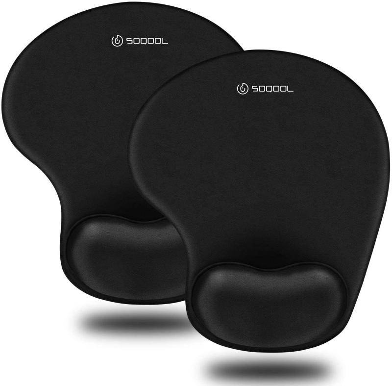 Soqool マウスパッド リストレスト一体型マウスパッド 低反発リストレス 人間工学 手首クッション 滑り止め 水洗い 耐久性良い