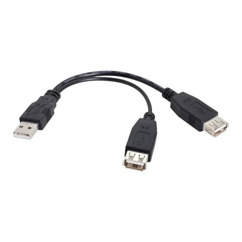 Rakuten - chenyang USB 2.0 Type A 1メスから2オスエクストラパワーデータ延長ケーブル 2.5インチモバイルハードディスク用