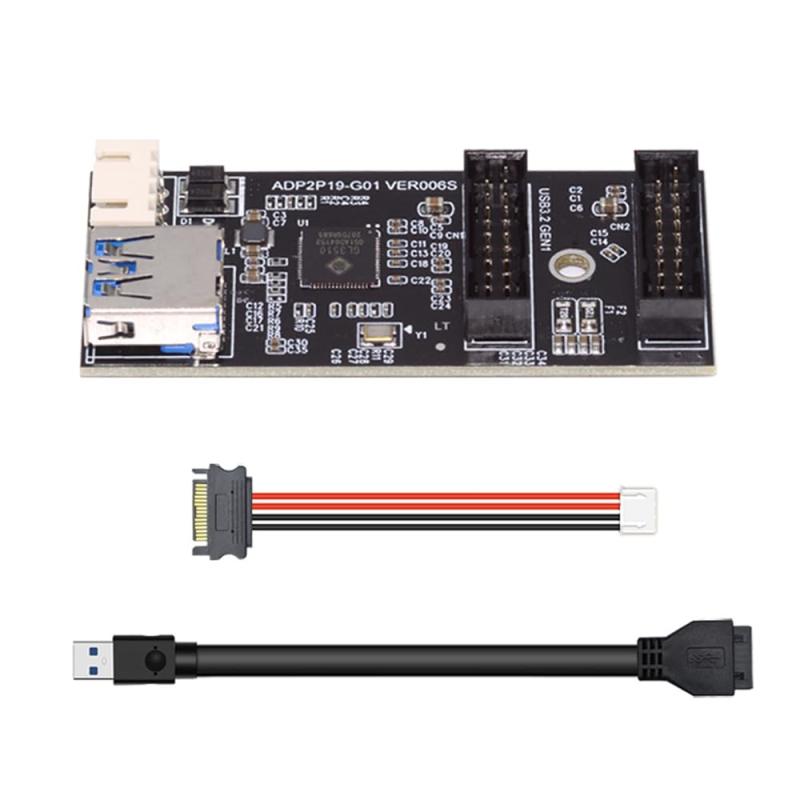 Cablecc 5Gbps Type-E USB3.1フロントパネルソケットおよびUSB2.0からNVMENGFF M-KeyExpressカードVL805マザーボード用アダプター