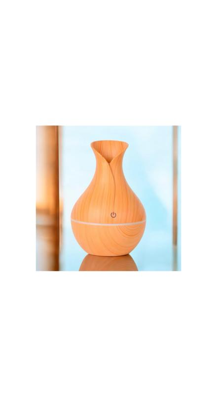 【アロマも乾燥&amp;花粉対策もこれ1台で】 木目調 アロマ 加湿器 超音波式 静音 小型 卓上 「アロマオ..