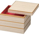 J-kitchens 御節重箱 日本製 3段 7.5寸 良木 紙 桐金線 22.5cm x 22.5cm x 18.0cm