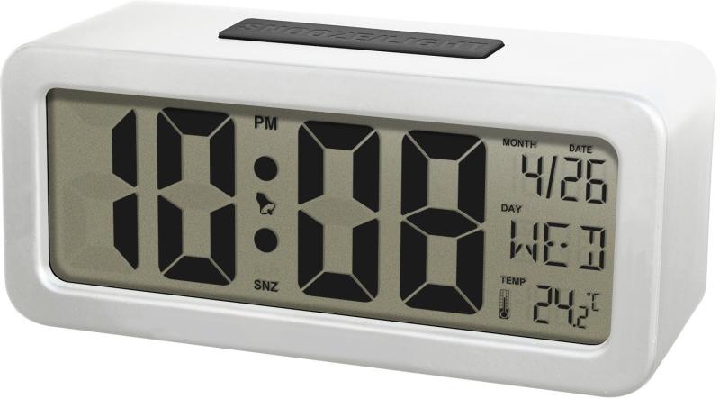 誠時(セイジ) スヌーズ間隔調整可能目覚まし クロル ホワイト LCD-007WH