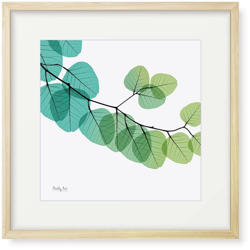 絵画「葉のグラデーション」インテリア 絵 花 アートパネル 額入り(縦32cm x 横32cm)