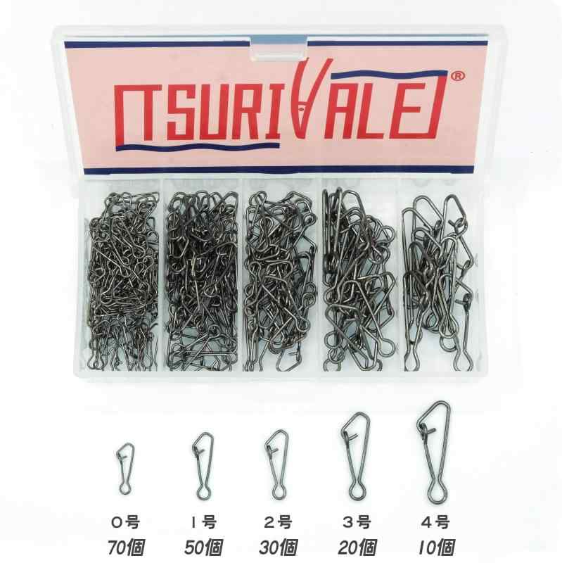 TSURIVALE(ツリワレ) 強力スナップ 天秤用スナップ 石鯛天秤用 ステンレス 徳用 100個/80個セット/マルチサイズ入180個セット サルカン ラインコネクター 素早くルアー交換 0号－8号 10サイズから(4.0)