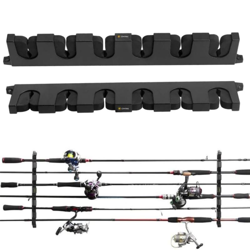 PLEAVIT ロッドスタンド 壁掛け 釣り竿立て 釣り竿 ラック ロッドホルダー 6本収納 コンパクト