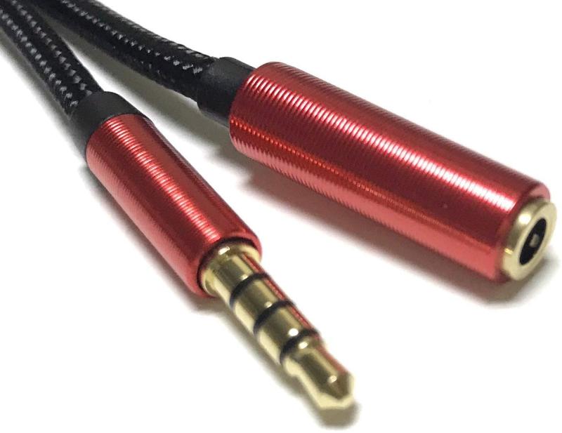 Access 200cm イヤホン 延長コード 3.5mm 4極 ステレオミニプラグ ヘッドホン 延長 オーディオケーブル 再生 ナイロン編み for 車 AUX スマートフォン タブレット スピーカー テレビ ヘッドセット