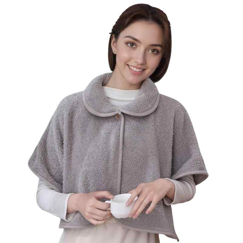 樂天商城 - [LYING] 肩 ウォーマー 着る毛布 ポンチョ ボア 肩当て レディース メンズ 女性 就寝 防寒ケープ 冬 ふわふわ あったか ルームウェア 前開き ゆったり ショート丈 保温 冷え対策 オフィス 部屋