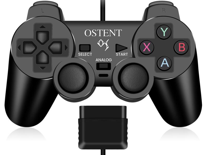 OSTENT コントローラー 有線 アナログ ゲームパッド ジョイスティック ジョイパッド Sony プレイステーション PS2 PS1 PS One PSX コンソール デュアルショック 振動ビデオゲーム用
