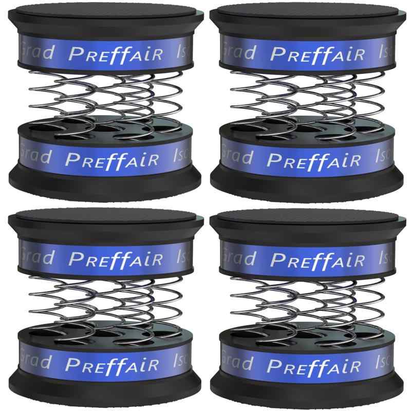 Preffair Audiophileターンテーブル隔離スタンド脚 アルミニウム製調節可能スピーカー床保護パッド 滑り止め超低音スピーカスプリングダンパー尖頭 LPビニル録音機防振底クッション。