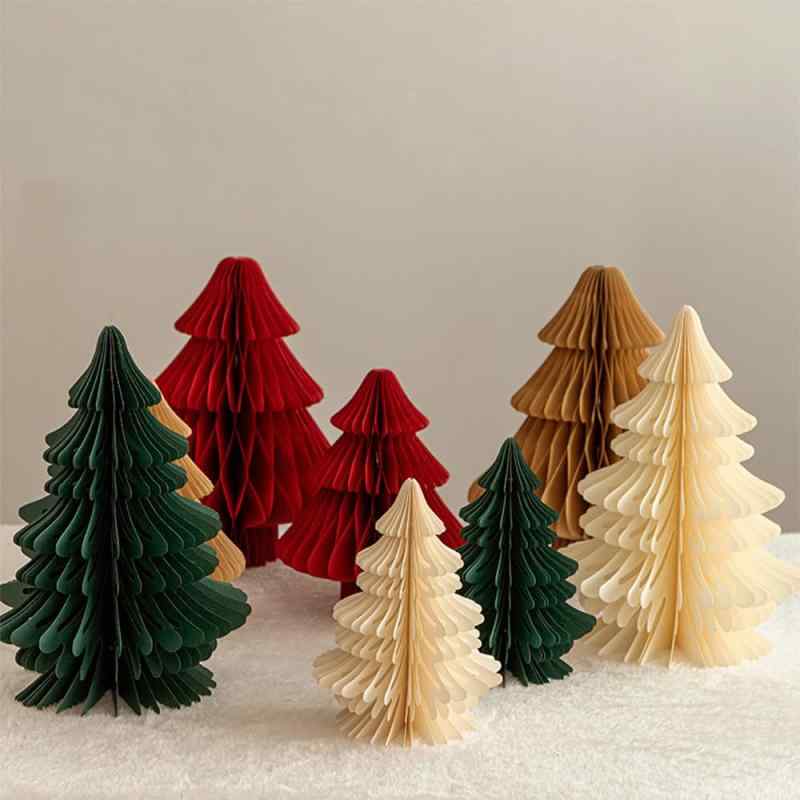 クリスマスツリー 卓上 ミニ 小さい ミニツリー 小型 ミニチュア 卓上ツリー クリスマス 装飾 飾り 置物 おしゃれ 折りたたみ式 折り畳み 紙製 ツリー コンパクト簡単な組立品 部屋 商店 ク